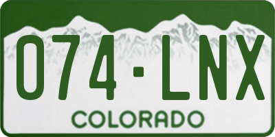 CO license plate 074LNX