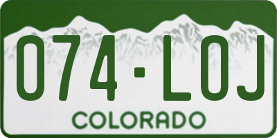 CO license plate 074LOJ