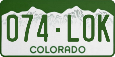 CO license plate 074LOK