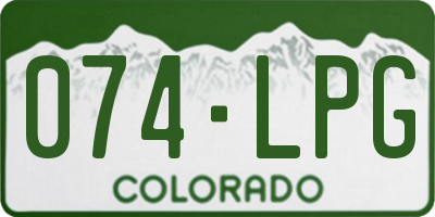 CO license plate 074LPG
