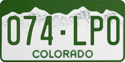 CO license plate 074LPO