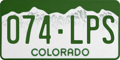 CO license plate 074LPS