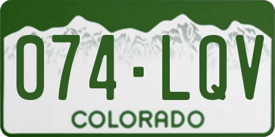 CO license plate 074LQV