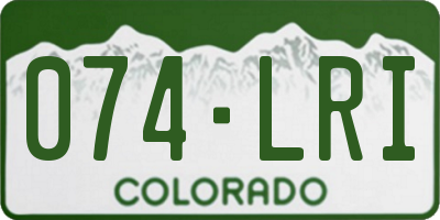 CO license plate 074LRI