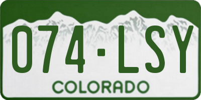 CO license plate 074LSY