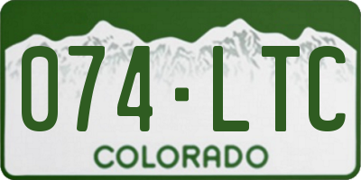 CO license plate 074LTC