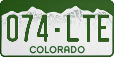 CO license plate 074LTE