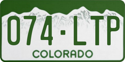 CO license plate 074LTP