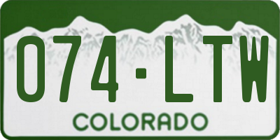 CO license plate 074LTW