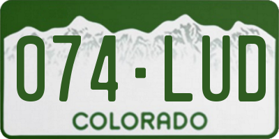 CO license plate 074LUD