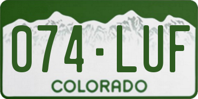 CO license plate 074LUF