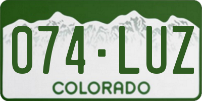 CO license plate 074LUZ