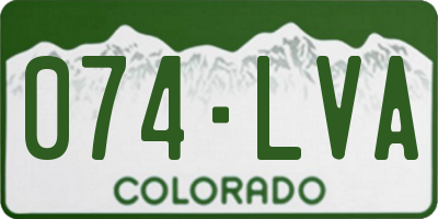 CO license plate 074LVA