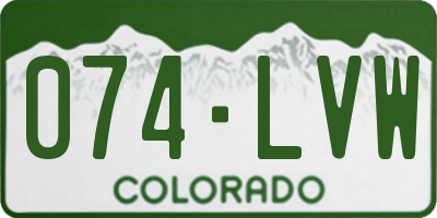 CO license plate 074LVW