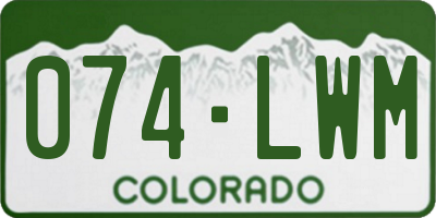 CO license plate 074LWM