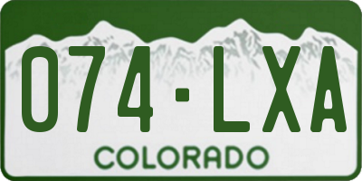 CO license plate 074LXA