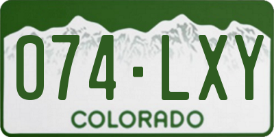 CO license plate 074LXY