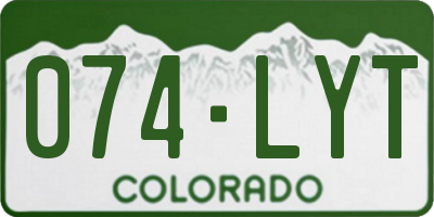 CO license plate 074LYT
