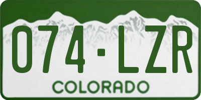 CO license plate 074LZR