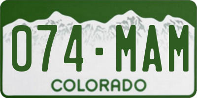 CO license plate 074MAM
