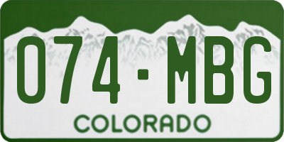 CO license plate 074MBG