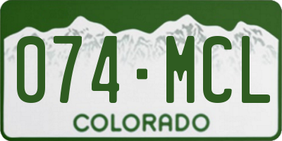 CO license plate 074MCL