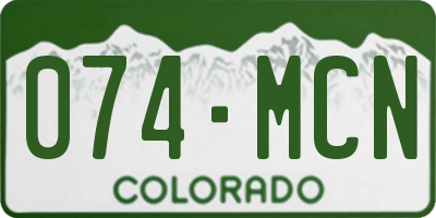 CO license plate 074MCN