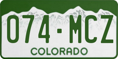CO license plate 074MCZ