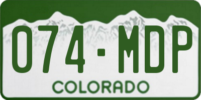 CO license plate 074MDP