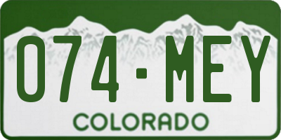 CO license plate 074MEY