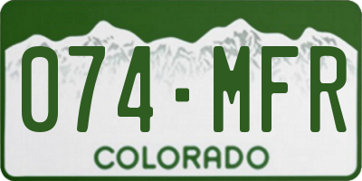 CO license plate 074MFR