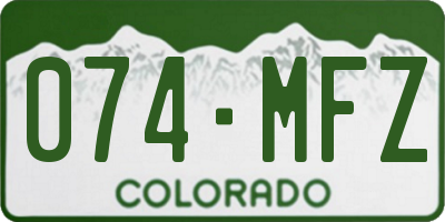 CO license plate 074MFZ