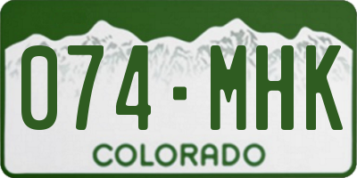 CO license plate 074MHK