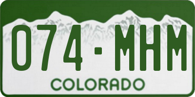 CO license plate 074MHM
