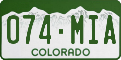 CO license plate 074MIA