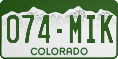 CO license plate 074MIK