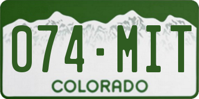 CO license plate 074MIT