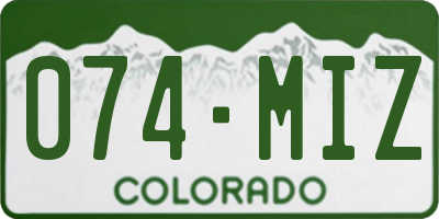 CO license plate 074MIZ