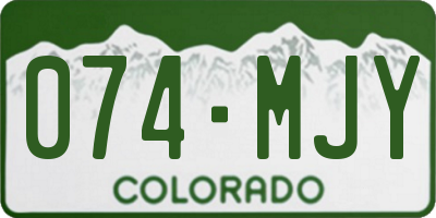 CO license plate 074MJY