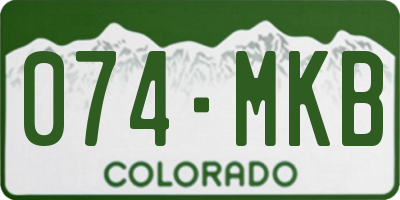 CO license plate 074MKB