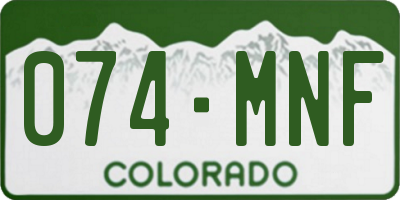CO license plate 074MNF