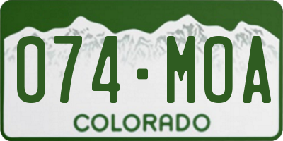 CO license plate 074MOA