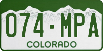 CO license plate 074MPA