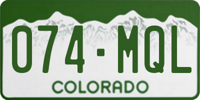 CO license plate 074MQL