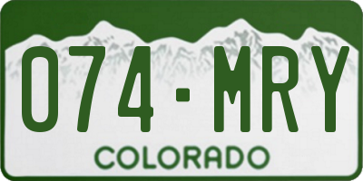 CO license plate 074MRY