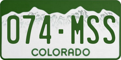 CO license plate 074MSS