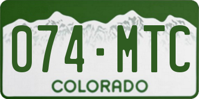 CO license plate 074MTC