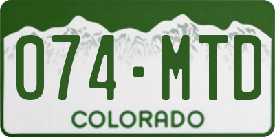 CO license plate 074MTD