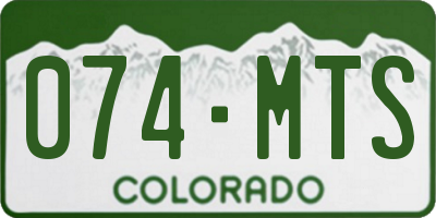 CO license plate 074MTS