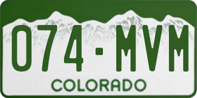 CO license plate 074MVM